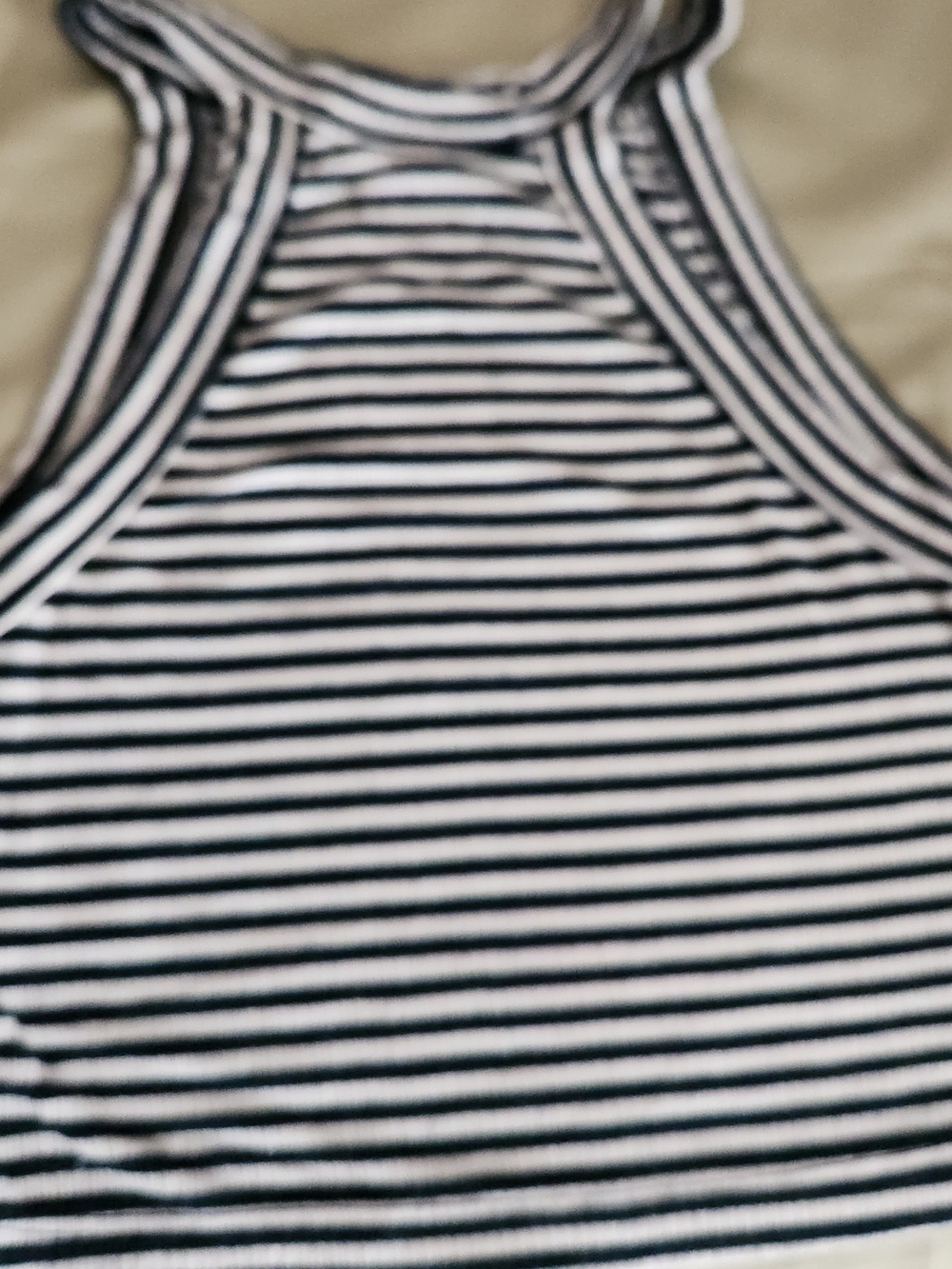 Truly Madly Deeply Striped Racerbactriped Racerback Tank Top in Black and White
